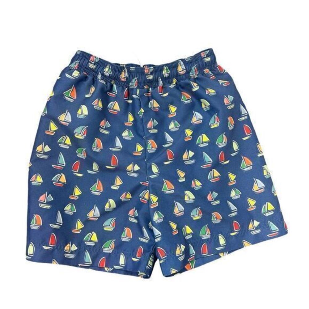 Florence Eiseman Little Boy's Printed Sailboat Print Swim Trunks Shorts 6 Lined